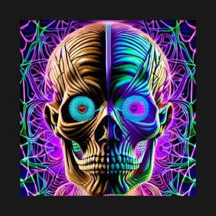 Trippy Psychedelic Patterns Skull 15 T-Shirt