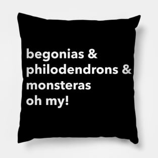 Begonias & Philodendrons & Monstera Oh My! Pillow