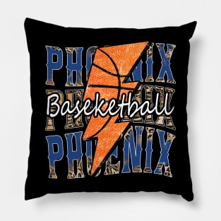 Graphic Basketball Phoenix Proud Name Vintage Pillow