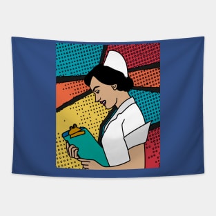 Colorful And Pretty Retro Nurse Tapestry