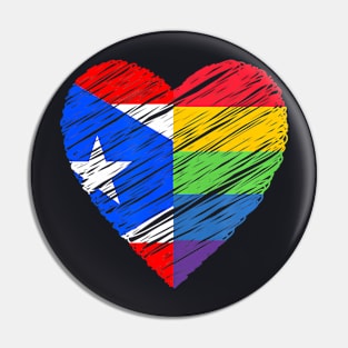 Lgbtq Puerto Rico Gay Pride Heart For Gay Lesbian Love Lgbt Pin