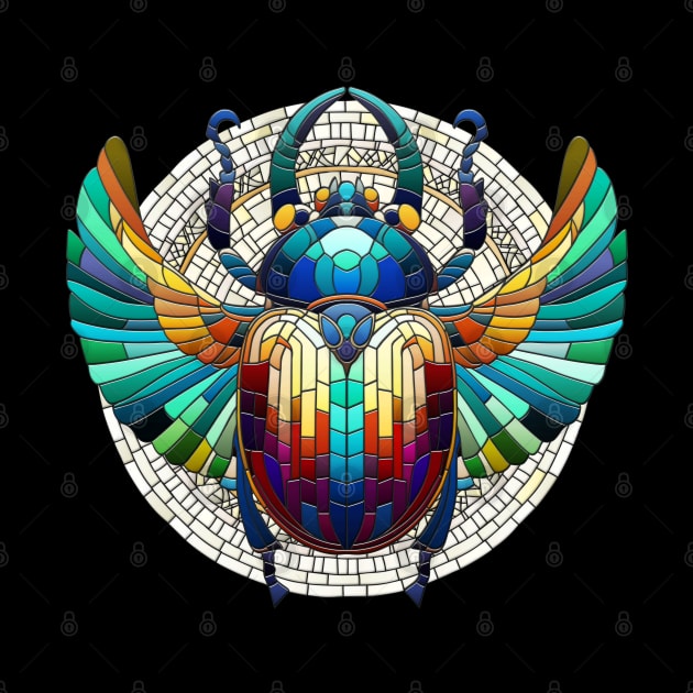 Egyptian Scarab Beetle -Mosaic Art by Nartissima