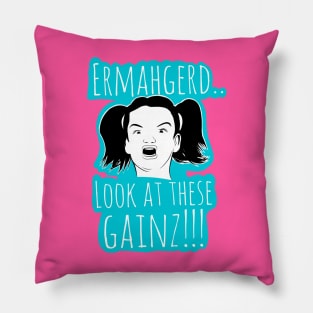 fitness girl, girls who lift, gym girl, barbell girl Pillow