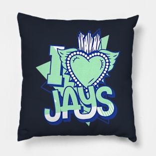 I Love Jays Blue Mint Pillow