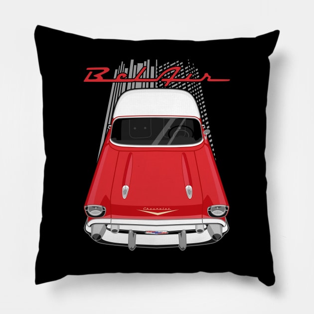 Chevrolet Bel Air 1957 - red and white Pillow by V8social