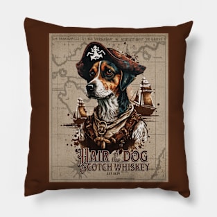 Hair of the dog, scotch whiskey; pirate; ship; map; alcohol; whiskey; dog Pillow