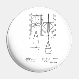 Sinking Mine Shaft Safety Device Vintage Patent Hand Drawing Pin