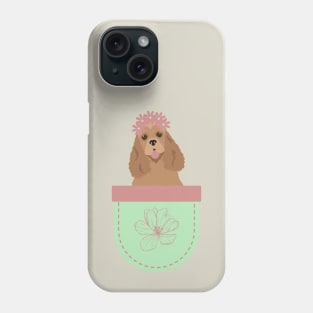 American Cocker Spaniel in Spring Flower Pocket Phone Case