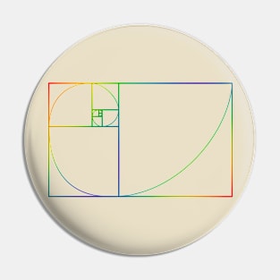Fibonacci spiral – rainbow Pin