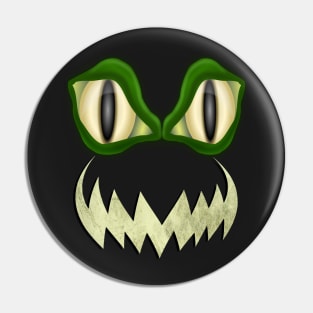 Halloween Gifts, Funny, Scary Monster Face Graphic Art Trick or Treat Fun Gifts Pin