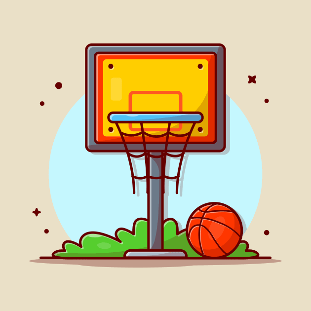 Basket Ball And Ring Cartoon Vector Icon Illustration (3) by Catalyst Labs