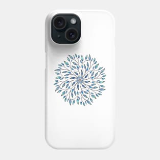 Blue Leaves Mandala Phone Case