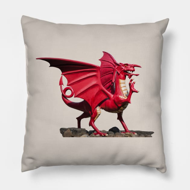 Red Dragon Pillow by Enzwell