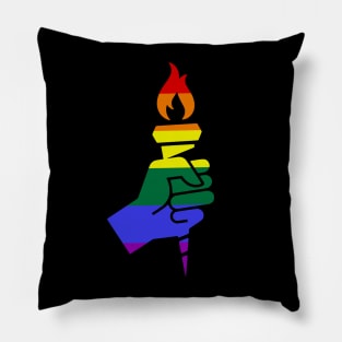 Rainbow Liberty Torch Pillow