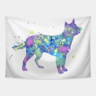 Cattle Dog Watercolor Painting Tapestry