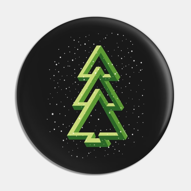 Christmas Tree - Optical Illusion Pin by ImproveYourself