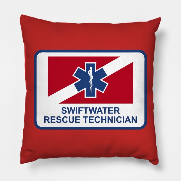 Swiftwater Rescue Technician Pillow by LostHose