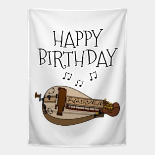 Hurdy Gurdy Happy Birthday Gurdyist Folk Musician Tapestry