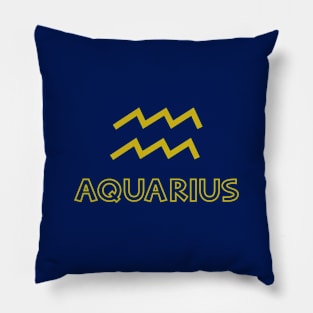 Astrology Aquarius Sign Symbol Gold Pillow