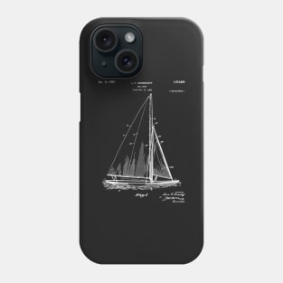 Sailboat Patent - Yacht Art - Black Chalkboard Phone Case