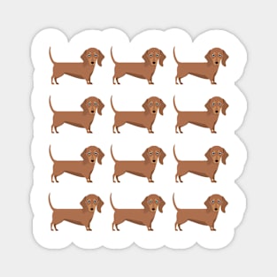 Brown Dachshund dog breed cute pattern Magnet