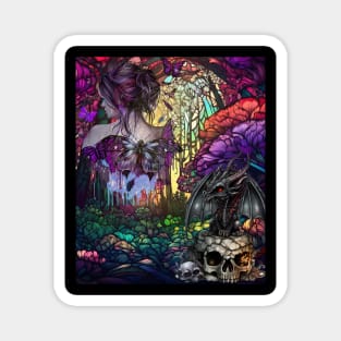 Fantasy creatures and magic forest Magnet