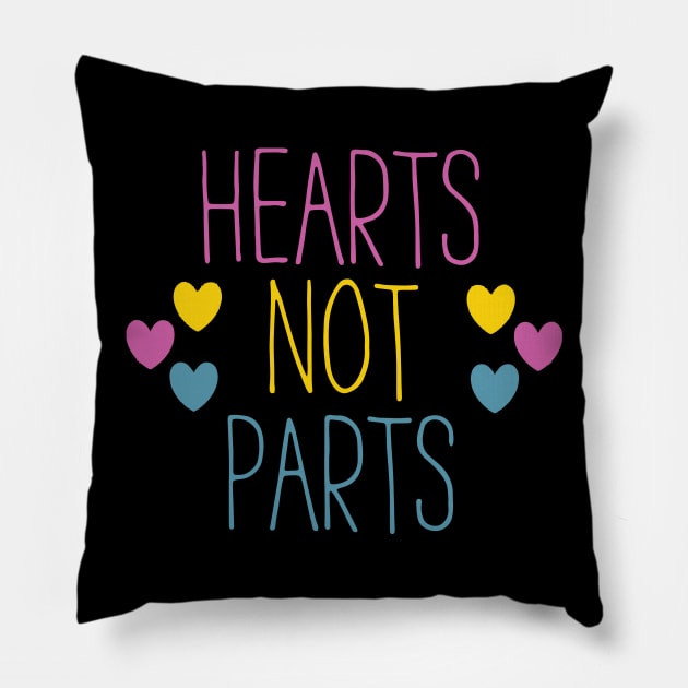 hearts not parts Pillow by christinamedeirosdesigns