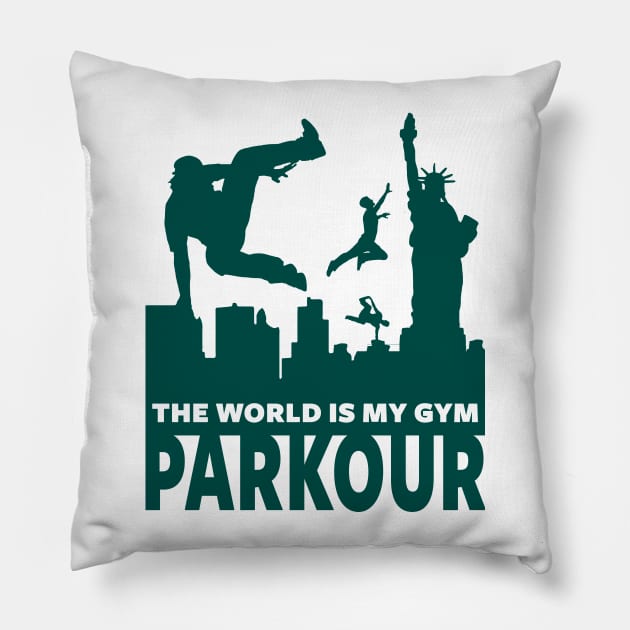 PARKOUR - FREERUNNING - TRACEUR Pillow by Tshirt Samurai