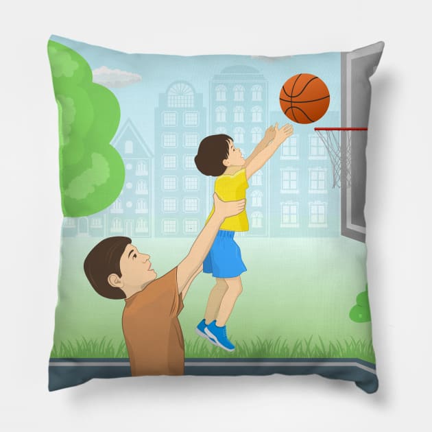 Dad and son Pillow by designbek