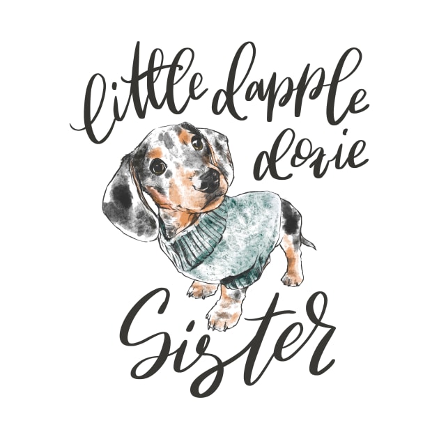 Dapple Doxie Sister by stuckyillustration