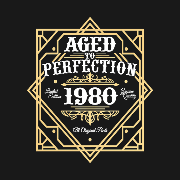 1980 birthday gift idea aged to perfection by HBfunshirts