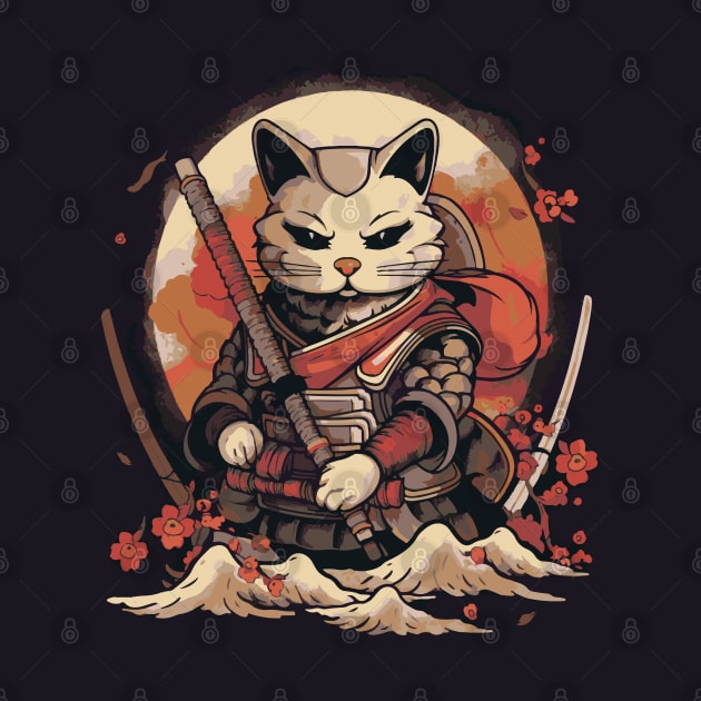 Japanese Samurai Cat by tatadonets