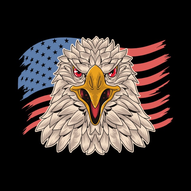 Eagle Usa Flag by Sincu