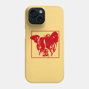 boston terrier / french bulldog red outline Phone Case