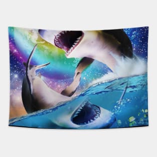 Yin-Yang Sharks, Rainbow Space Shark Tapestry