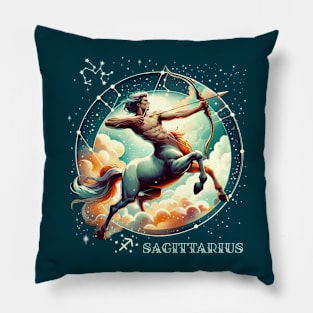 Epic Cosmic Archer Sagittarius Zodiac Sign Pillow