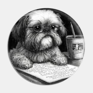 Shih Tzu Working on its Manifesto Pin