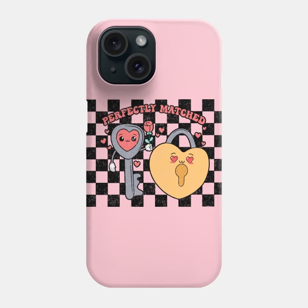 Perfect Match - Heart Lovers Key and Lock Phone Case by Unified by Design