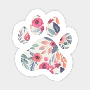 Muted Watercolor Paw Print Magnet