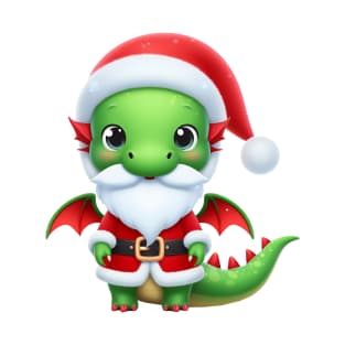 Cute green Santa dragon T-Shirt