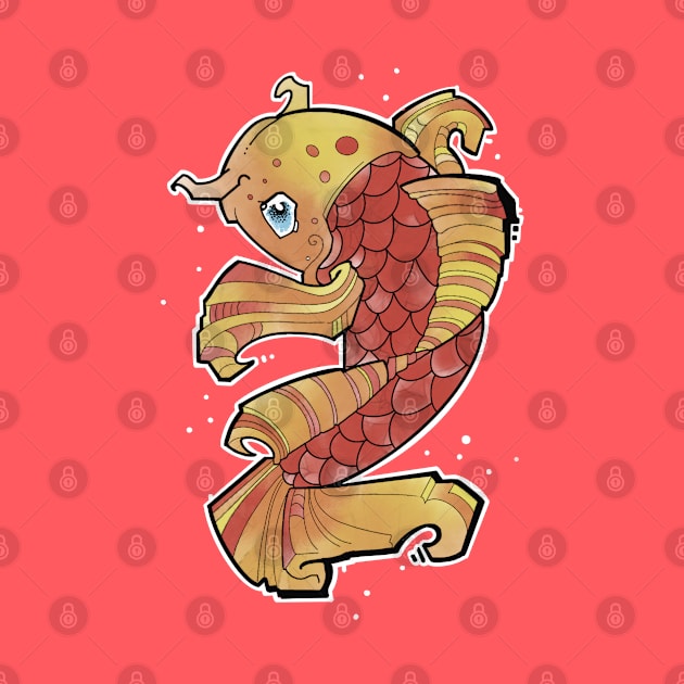 koi fish vintage colors by weilertsen