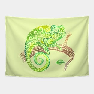 Swirly Chameleon Tapestry