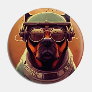 Vintage rottweiler portrait Pin