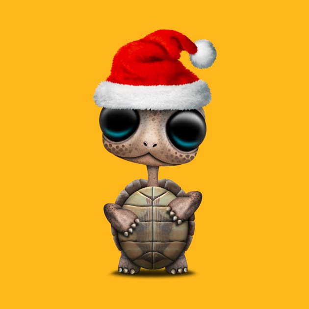 Christmas Turtle Wearing a Santa Hat by jeffbartels