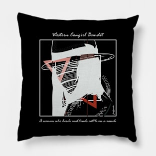 Western Cowgirl Bandit version 6 Pillow