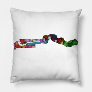 Spirograph Patterned Gambia Regions Map Pillow