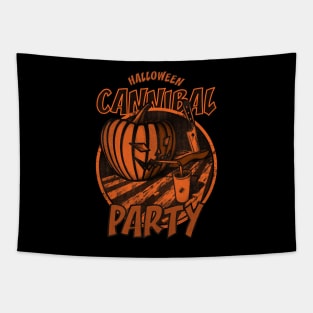 Halloween (Pumpkin) Cannibal Party Tapestry