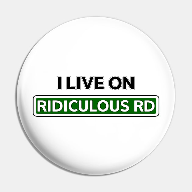 I live on Ridiculous Rd Pin by Mookle