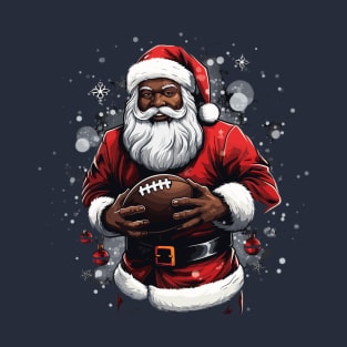 Santa Claus Holding A American Football T-Shirt