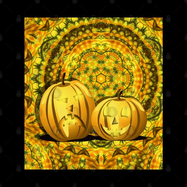 Halloween pumpkins and fall kaleidoscope by hereswendy